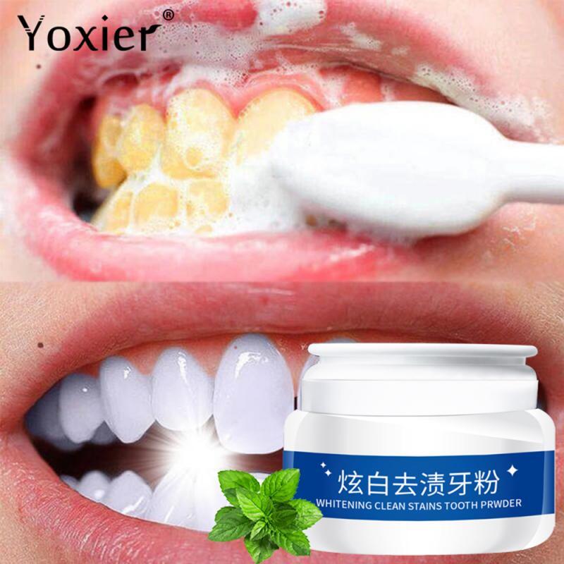 Yoxier pó de clareamento dental, pasta de dentes brilhante para limpeza oral, higiene oral, remove a placa em pó tslm1