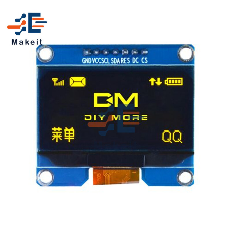 1.54 Inch OLED Module 5 Pin 7 Pin White Blue Yellow SPI IIC I2C Interface SSD1309 SPD0301 Driver 128x64 Display Screen Board
