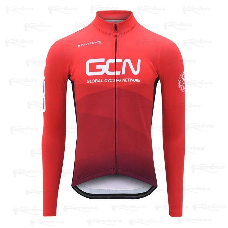 2021 Đỏ Mới GCN Đội Mùa Thu Tay Dài Bộ Quần Áo Đạp Xe Jersey Ropa Ciclismo Nam Mới Xe Đạp Quần Áo MTB Xe Đạp Jersey đồng Nhất