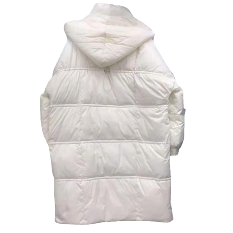 Autunno inverno donna con cappuccio 90% piumino d'anatra bianco giacca lunga Casual femminile sciolto caldo parka cappotto da neve capispalla