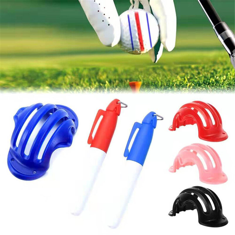 Caneta marcador de linha de golfe, clipe transparente, linha de marcação, gaveta, auxiliares de golf, modelo esportivo, ferramentas de alinhamento
