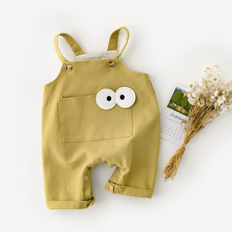Yg brand children's wear spring and summer new strap Jumpsuit baby creeper newborn Pants Boys and girls open long pants