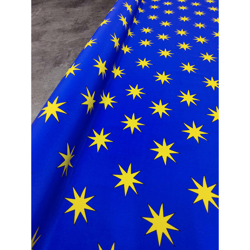 Crepe de chine in seta stampata 18 momme larghezza 140cm motivo a stelle blu royal nuovo materiale da cucire desigual