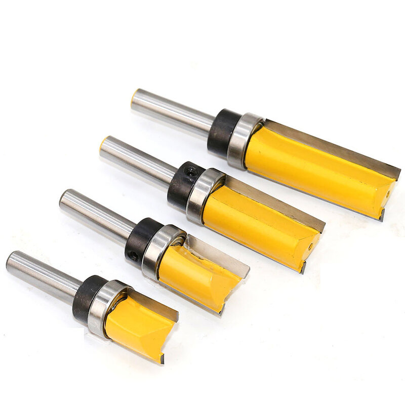 8mm Shank Template Trim Hinge Mortising Router Bit Straight End Mill Trimmer Cleaning Flush Trim Tenon Cutter for Woodworking