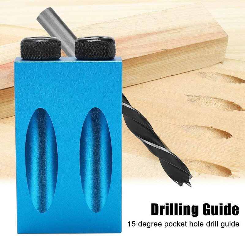 Kit de gabarit de perçage de trous de poche à 15 degrés, Angle Oblique, Guide de perçage, ensemble de 14 pièces, outil de positionnement pour le travail du bois