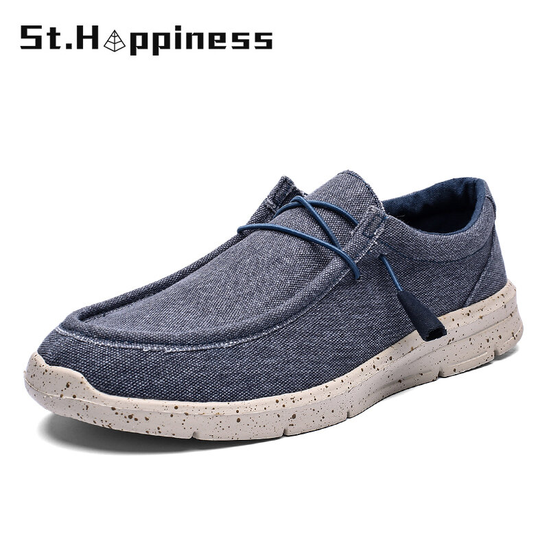KATESEN 2020 summer canvas men  shoes breathable casual driving shoes slip easy to wear men's flat shoes soft big size loafers