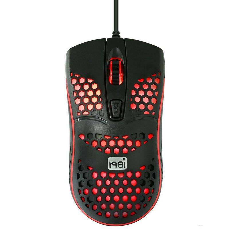 น้ำหนักเบา Hollow เมาส์ Home Office แบบมีสาย Luminous Gaming Mouse Honeycomb Optical Mouse