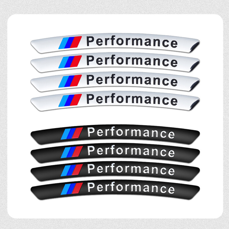 4 Stuks Auto Decal Sticker Wielen Velgen Racing Auto Sticker Performance Accessorie Voor Bmw E46 E90 E60 E39 F10 F30 e36 F20 X1 X3 X5 X6
