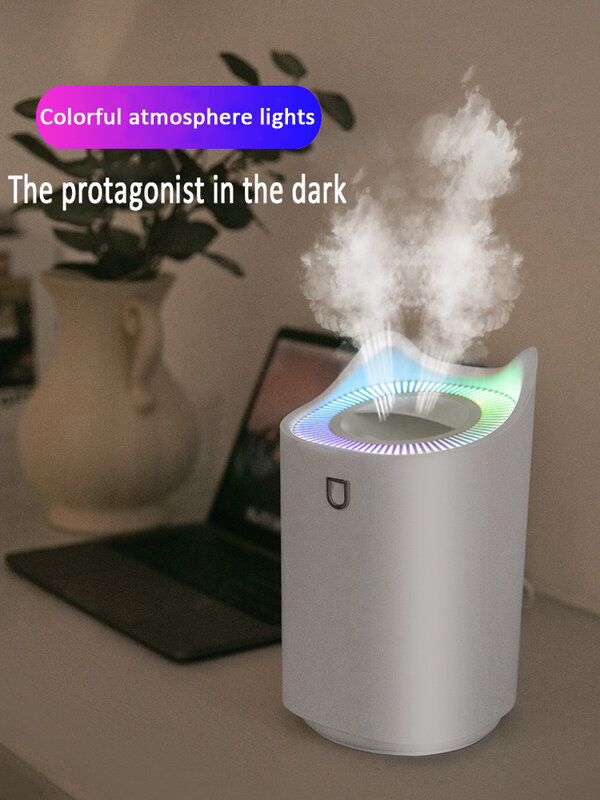 Humidifier 3L Ultra-large Capacity USB Desktop Home Creative Mute Anti-dry Dual Nozzles For Humidification And Mist Quiet Work
