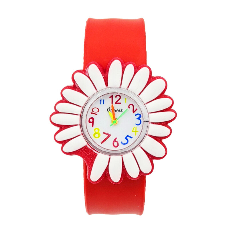 แฟชั่นดอกไม้ Chrysanthemum นาฬิกาเด็กของเล่นเด็กนาฬิกาเด็ก Pat Slap นาฬิกาสำหรับของขวัญเด็ก