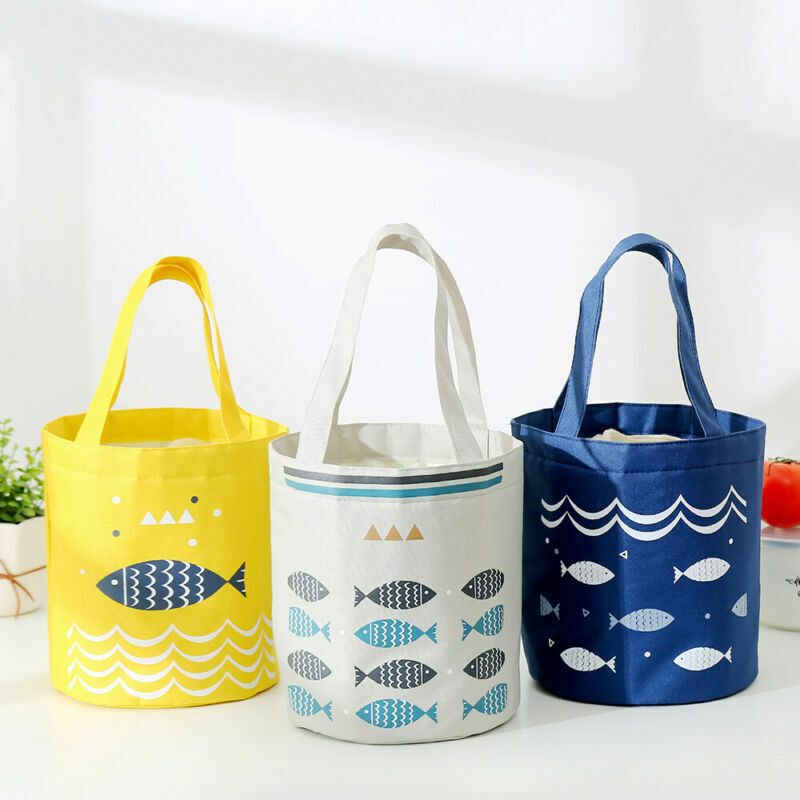 For Women Kids Men Insulated Oxford Cloth Box Tote Bag Cartoon Printed Thermal Cooler Picnic Food Lunch Bags