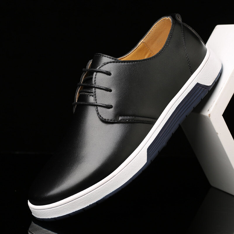 Sapatos casuais masculinos de alta qualidade, tamanho grande, venda quente de sapatos casuais da moda de primavera, outono, respirável, sapatos pretos masculinos