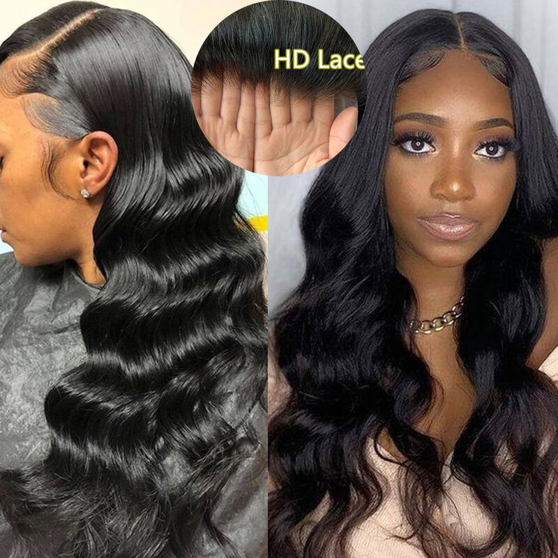 13x4 HD Transparent Lace Front Human Hair Wigs For Women Remy Brazilian Body Wave Lace Front Wig 30 Inch Body Wave Frontal Wig