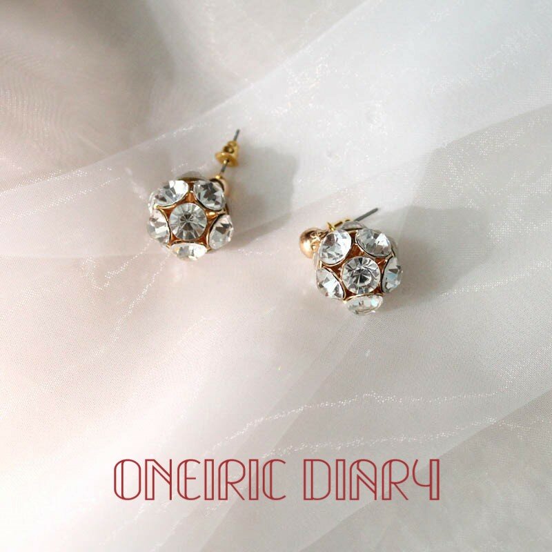 ONEIRIC-pendientes de diamantes de imitación esféricos para mujer, aretes brillantes de lujo, estilo diario, trabajo, para uso diario