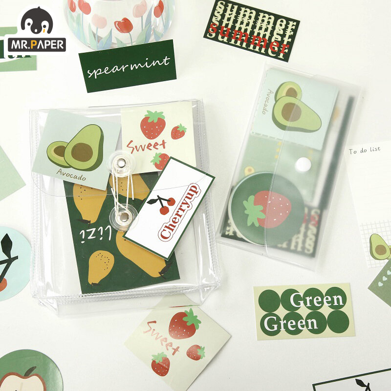 Mr.paper-4 diseños de fiesta de jardín, álbum de recortes de letras de Corea, fabricación de tarjetas, proyecto de diario, etiqueta colgante Retro DIY con tarjetas de agujero