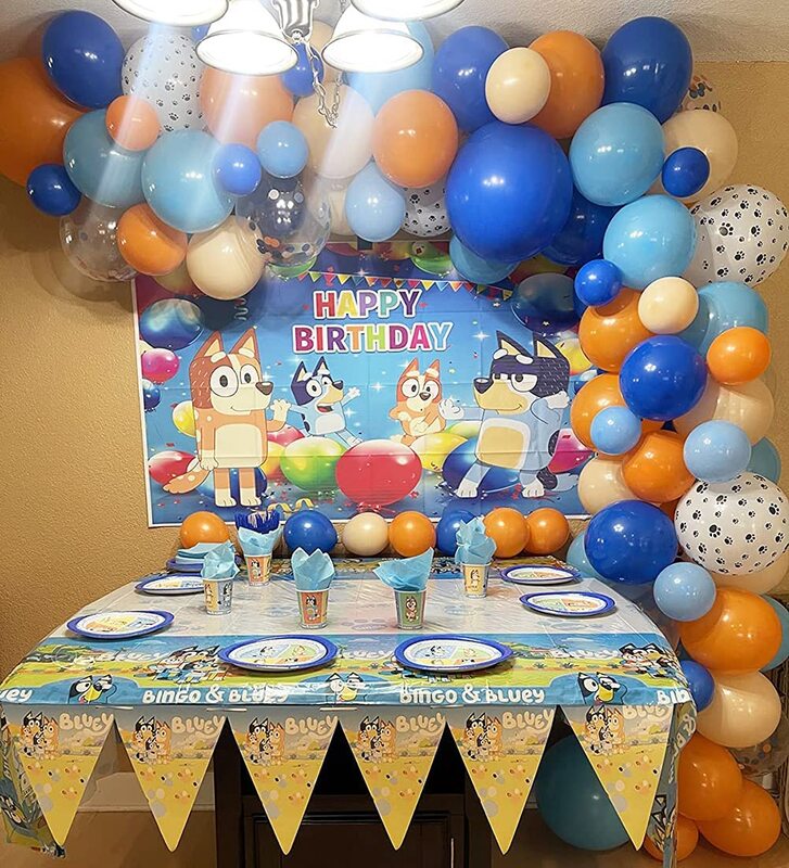 115pcs Bluey palloncini per feste a tema ghirlanda Decor18 10 5 palloncini  sfusi blu arancione colori della pelle per bambini festa di compleanno in  famiglia / Forniture da festa