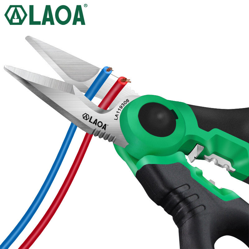 LAOA – ciseaux d'électricien, coupe-fil 6 ", pince à sertir, cisailles en acier inoxydable, dénudeur de fil, coupe-câble, outil de sertissage