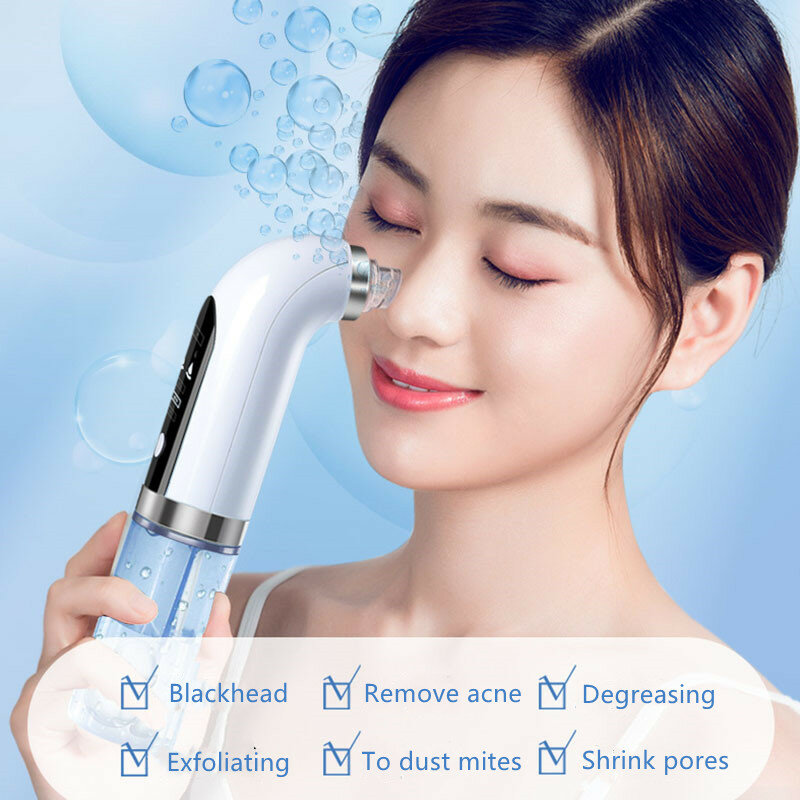 Pequeñas burbujas eléctricas para eliminar puntos negros y acné, herramienta para el cuidado de la piel, carga USB, ciclo del agua, limpieza profunda de poros faciales