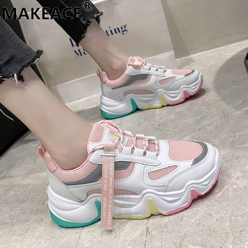 Women's Shoes Sneakers Platform Shoes 2021 Fashion Outdoor Casual Shoes Dad Shoes Soft Sole Comfortable Large Size Walking Shoes
