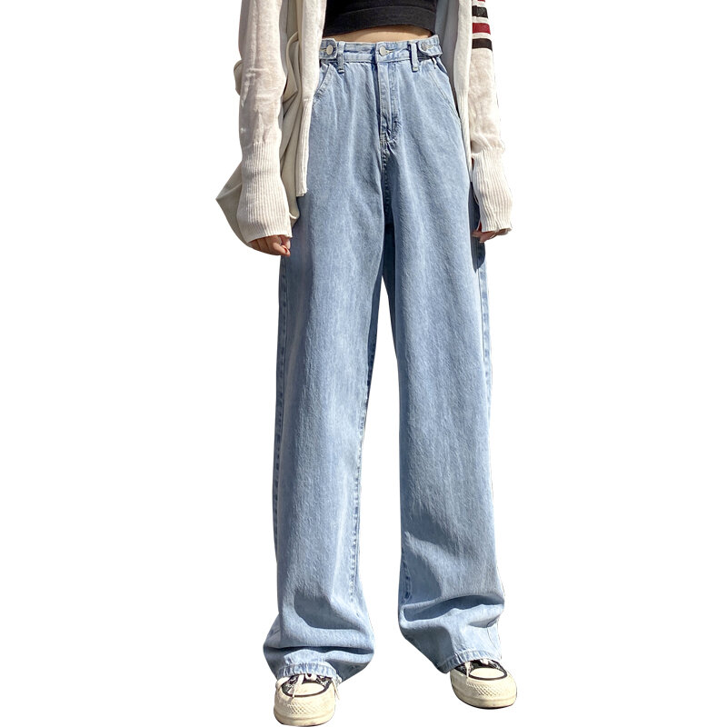 กางเกงหญิงหญิงกางเกงยีนส์ขนาดใหญ่แฟนหนุ่ม Jean กางเกงยีนส์ Ripped ผู้หญิง Harajuku กางเกงสูงเอวตรงกาง...