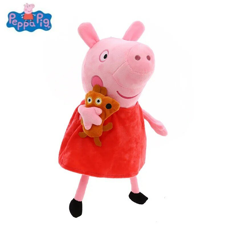 Muñeco de peluche de cerdo de dibujos animados para niños, juguete de peluche familiar de 25 CM, regalo de cumpleaños, gran oferta