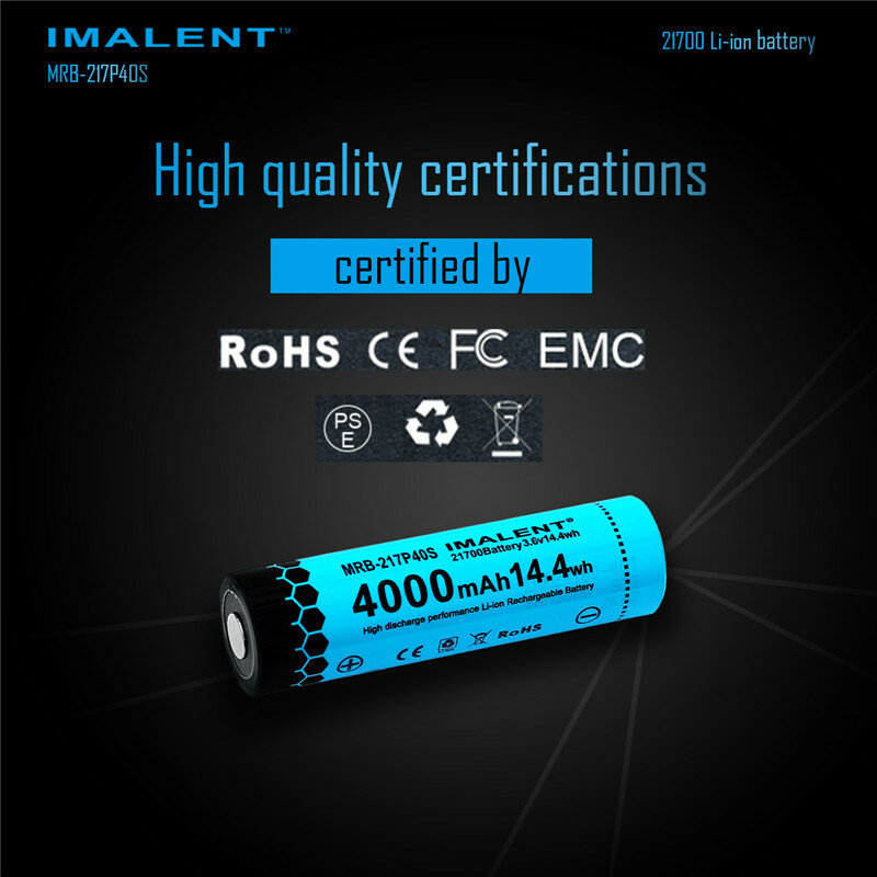 IMALENT بطارية ليثيوم أيون قابلة للشحن 3.6 فولت 100% الجديدة الأصلي بطاريات ليثيوم 4000mAH 21700 بطاريات ل MS06 MS08 R60C RS50
