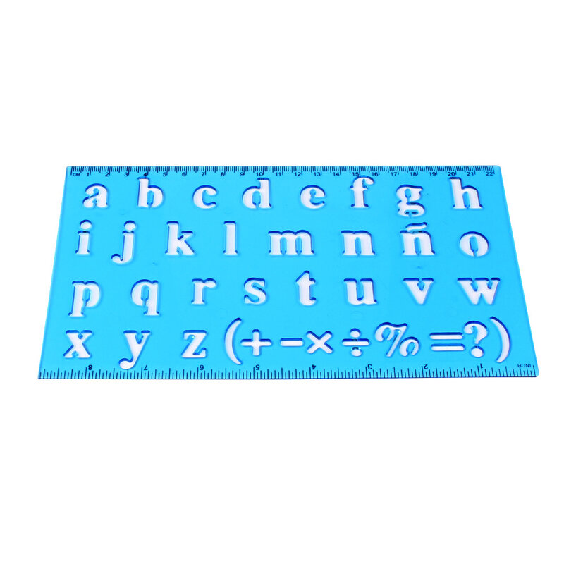 Desenho de plástico régua alfabeto e número oco modelo estêncil ferramenta de aprendizagem para crianças estudantes escola material de escritório novo