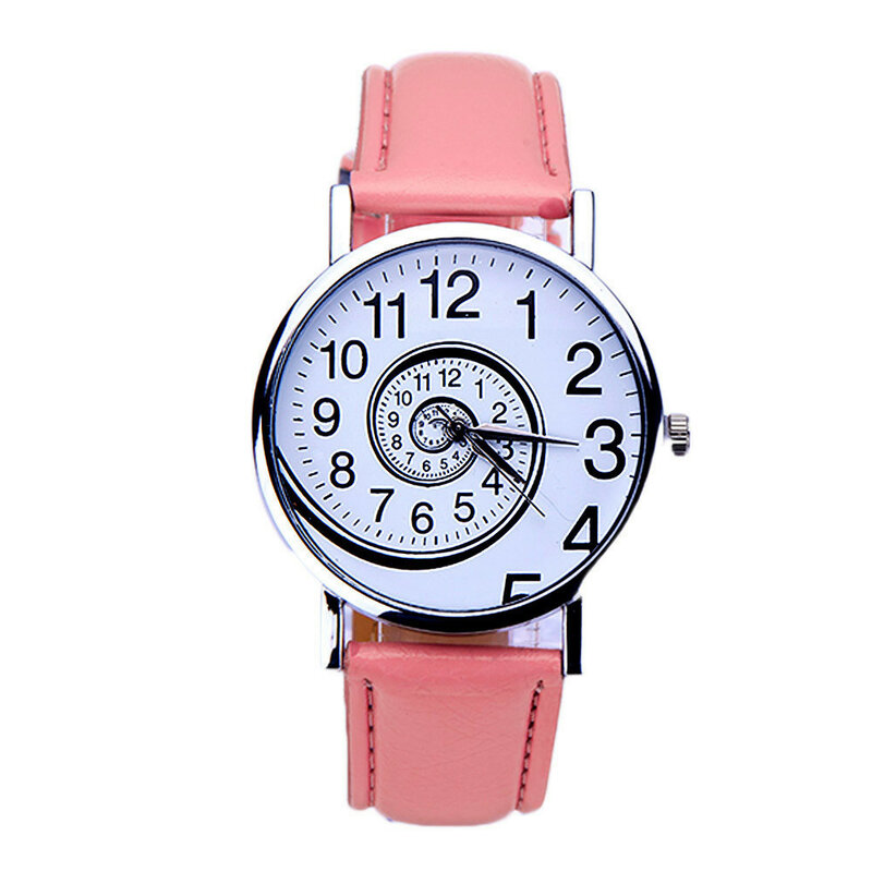 ساعة يد كوارتز بنمط دوامة للنساء ، ماركة أزياء نسائية ، ساعة يد كوارتز