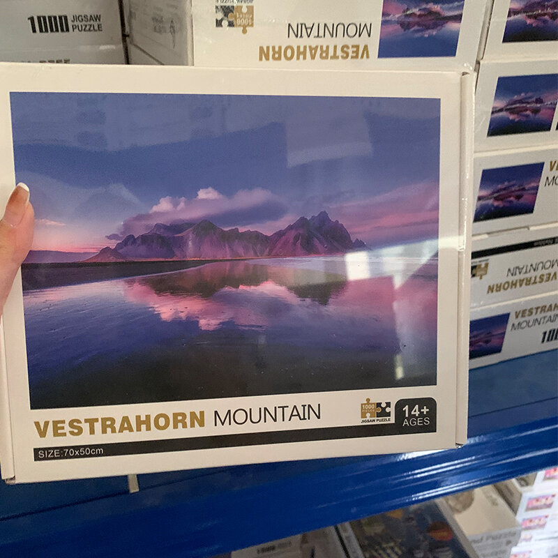 Vestrahorn الجبل المشهد الألغاز للبالغين ورقة بازل قطع التعليمية الفكرية الضغط DIY بها بنفسك اللعب هدية