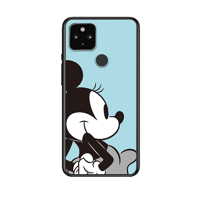 Disney-funda a prueba de golpes para teléfono móvil, carcasa blanda para teléfono negro, Mickey Mouse, a prueba de golpes, para Google Pixel 5 4 5A 4A XL 5G