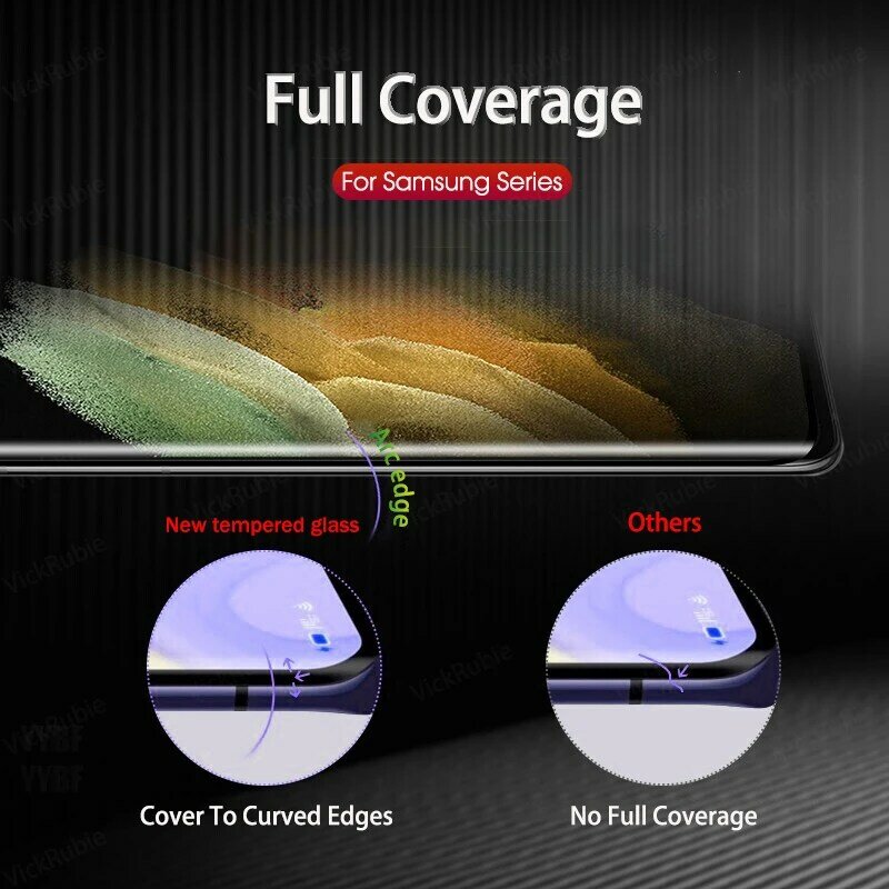 1000D UV กระจกนิรภัยสำหรับ Samsung S21 S8 S9 S10 S20Plus S10E ป้องกันหน้าจอสำหรับ Samsung หมายเหตุ20 Ultra 8 9 10 5G อุปกรณ์เสริม