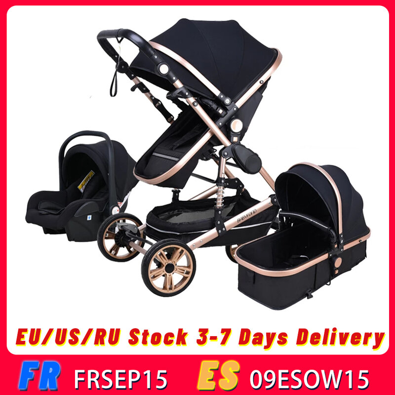 Babyfond – poussette pour bébé 3 en 1, avec siège auto 2 en 1, sécurité CE