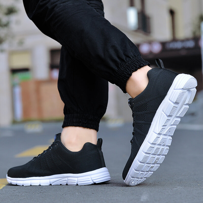 Men Summer Fashion Breathable Light Weight Mesh Basket Vulcanize Lace Up Tenis Casual Walking Running Male Mens Sneakers Shoes