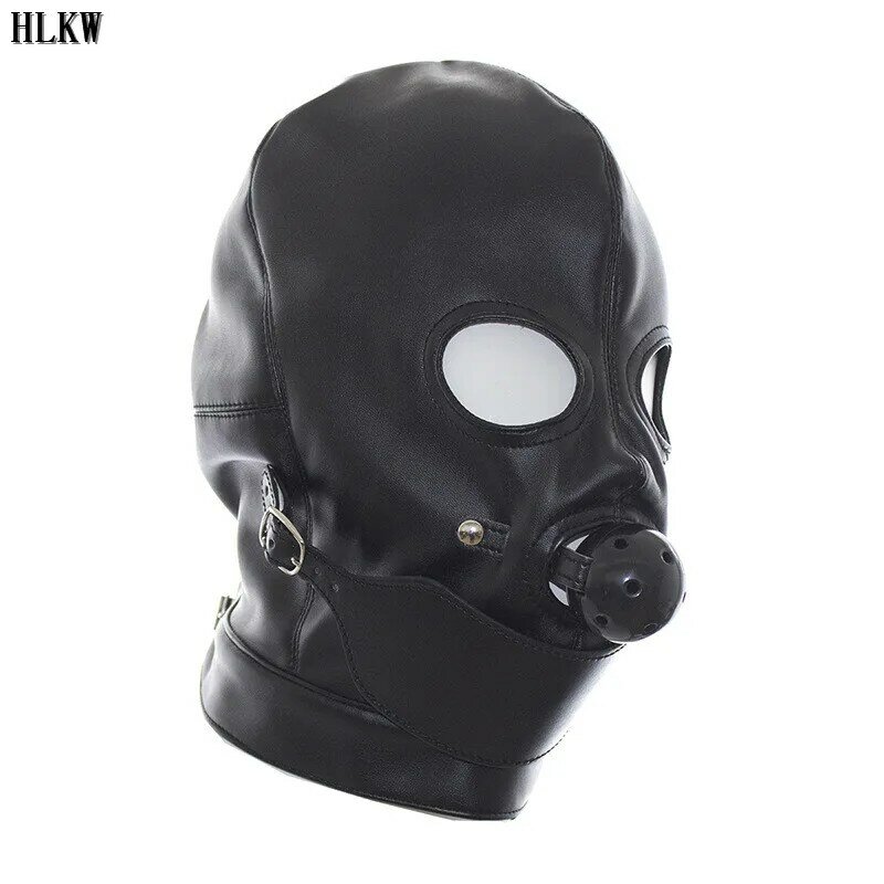 Faux Leather Full Head Hood Mask Open Eyes 2 Holes Ball Halloween Costumes Stormtrooper Cosplay Rave Festival Outfit Marvel