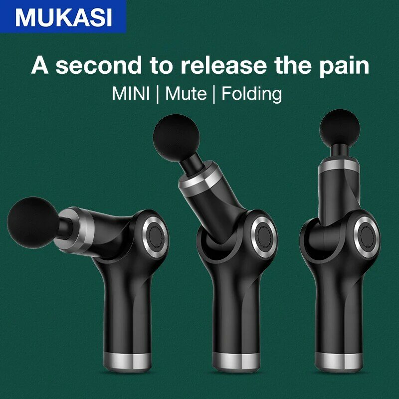 MUKASI Fold Massage Gun Neck Massager Smart Hit Fascia Gun for Body Massage Relaxation Fitness Muscle Pain Relief