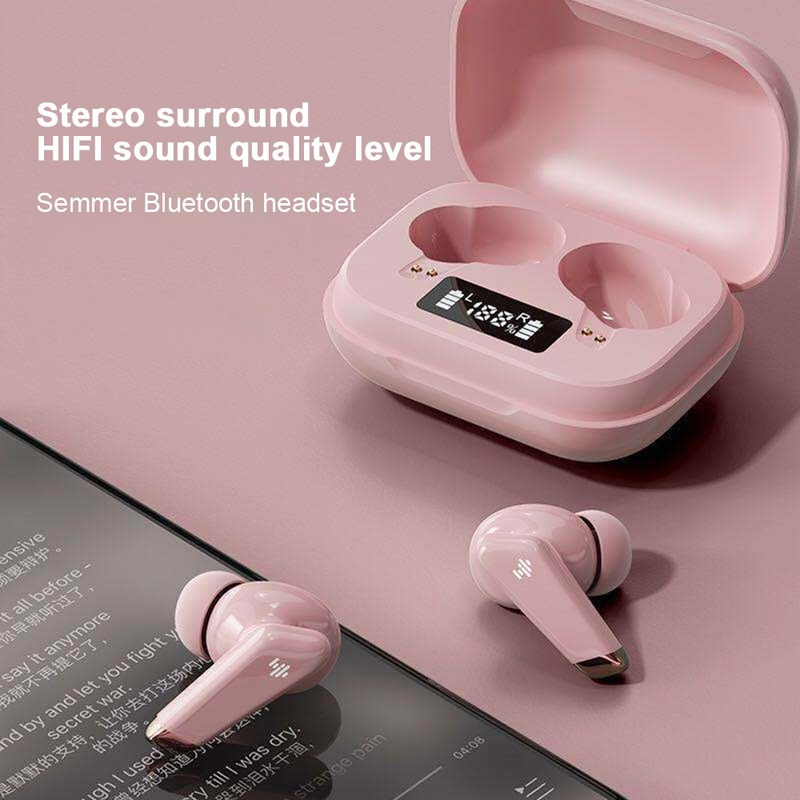 Headset Air Pods TWS Earphone LED Headphone Nirkabel Bluetooth 5.0 dengan Kotak Pengisi Daya Earbud Tahan Air Olahraga Stereo 9D Nirkabel