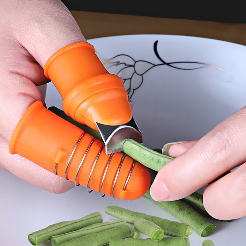 Cuchillo de silicona para cortar verduras, Protector de dedos, tijeras de hoja de planta, guantes de jardín