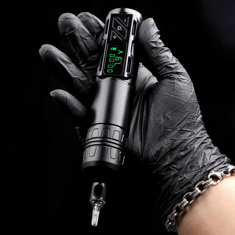STIGMA – Machine à tatouer sans fil avec écran LED et moteur sans noyau, Machine rotative, pistolet à tatouer, batterie 1800mah