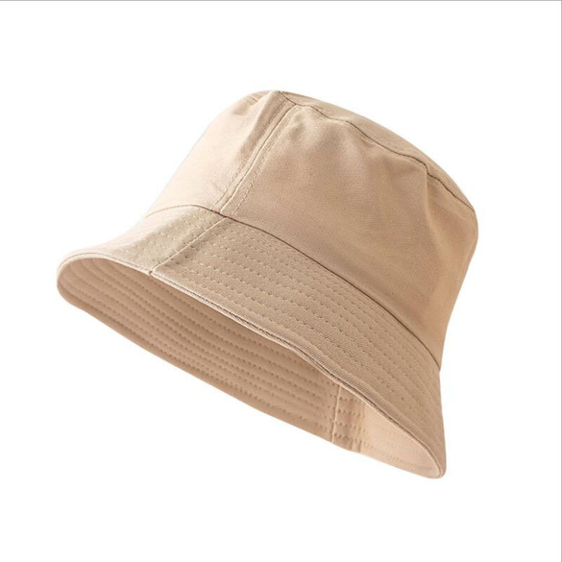 Summer Foldable Bucket Hat Solid Color Hip Hop Wide Brim Beach UV Protection Round Top Sunscreen Men and women Fisherman Cap