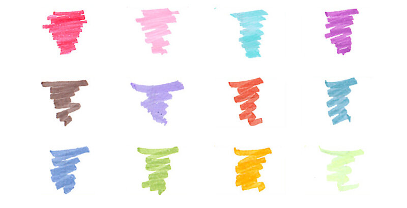 Novo 25 cores zebra mildliner escova caneta conjunto wft8 dupla face à base de água highlighter marcador caneta escola arte suprimentos papelaria