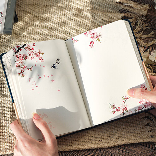 اللون داخل صفحة دفتر النمط الصيني الإبداعية غلاف مذكرات كتب أسبوعية مخطط كتيب القصاصات هدية جميلة