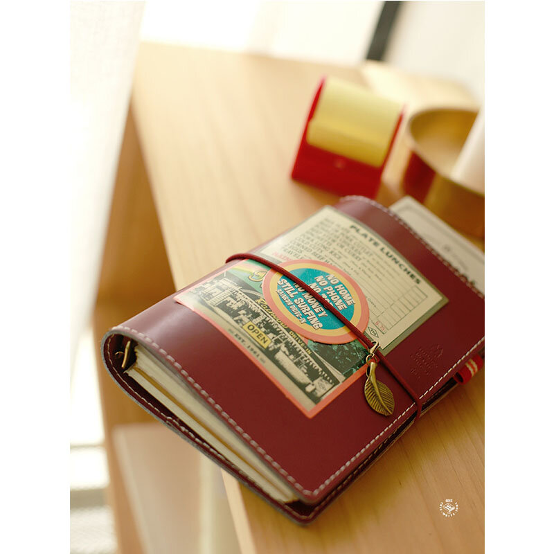 Cuaderno Vintage con Tapa de cuero y hojas sueltas, diario forestal, carpeta, libro, Agenda, organizador bonito, A5/A6 TN