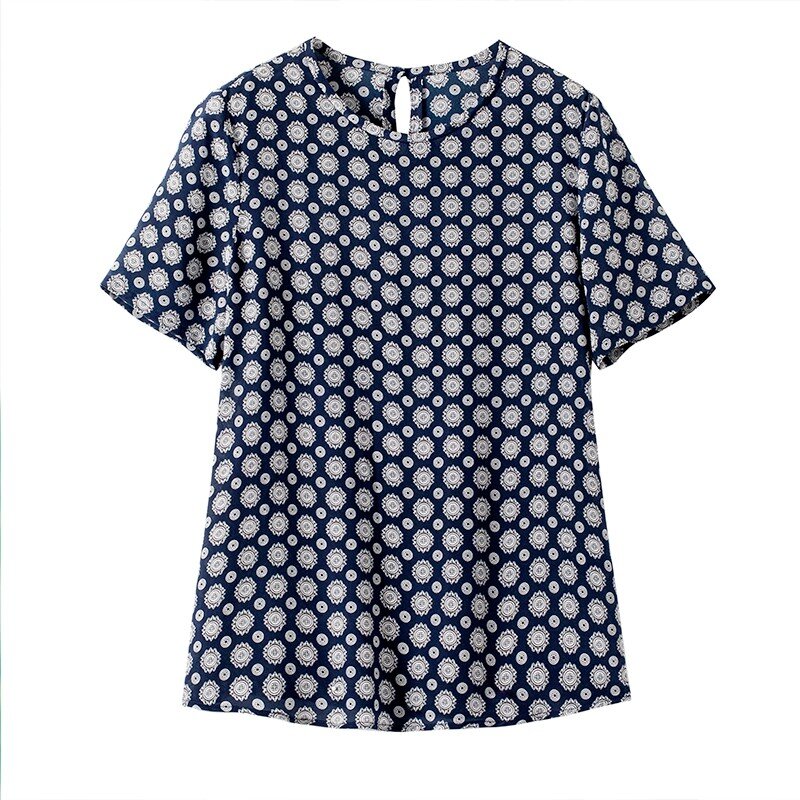 Yg marka damska 2021 wiosenna i letnia nowa koszulka z krótkim rękawem z nadrukiem jedwabna wokół szyi wygodny luźny T-shirt dla kobiet