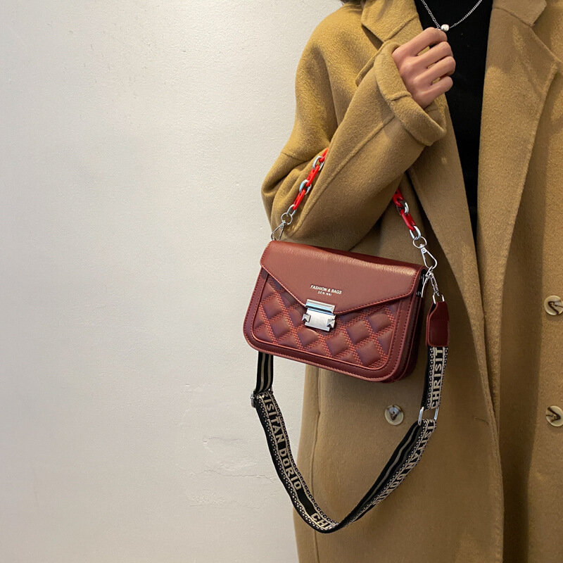 Moda di lusso nuova conchiglia rombo reticolo PU borse a tracolla per donna borsa a tracolla a catena Casual borsa da viaggio Vintage