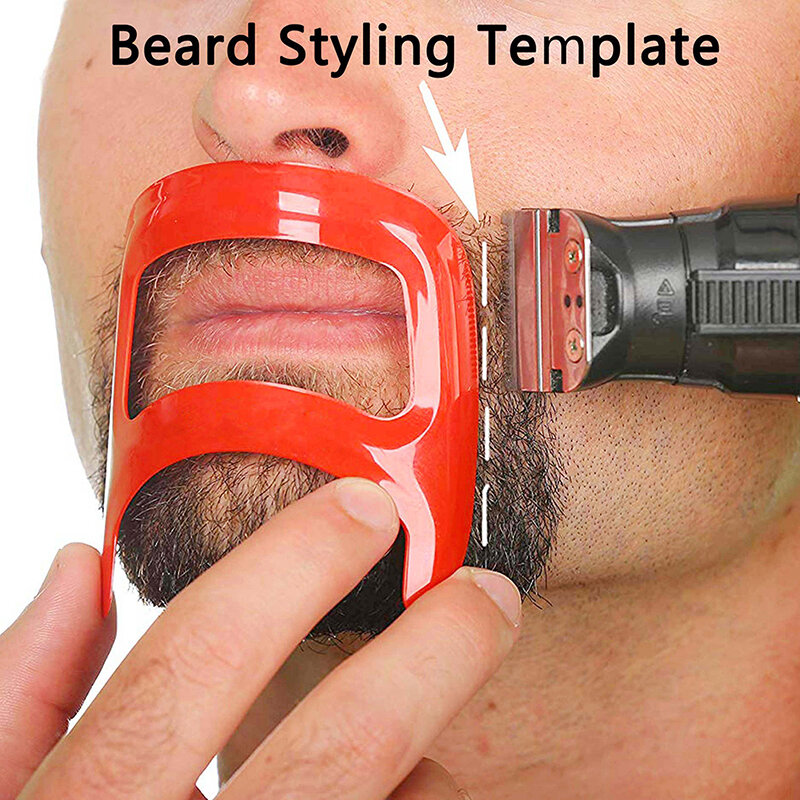 Red Mustache Beard Styling Template Tools For Men Fashion Shave Shaping Template Beard Style Comb Care Tool