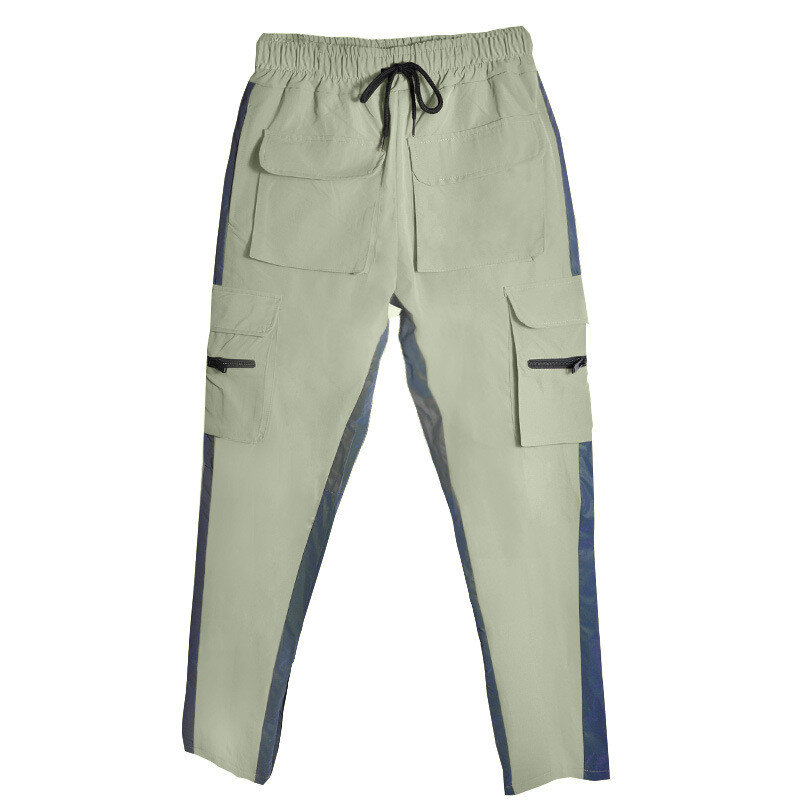 Pantalones cargo con tiras reflectantes para hombre, ropa de calle para el trabajo, trotar y exteriores, otoño y primavera, nuevos