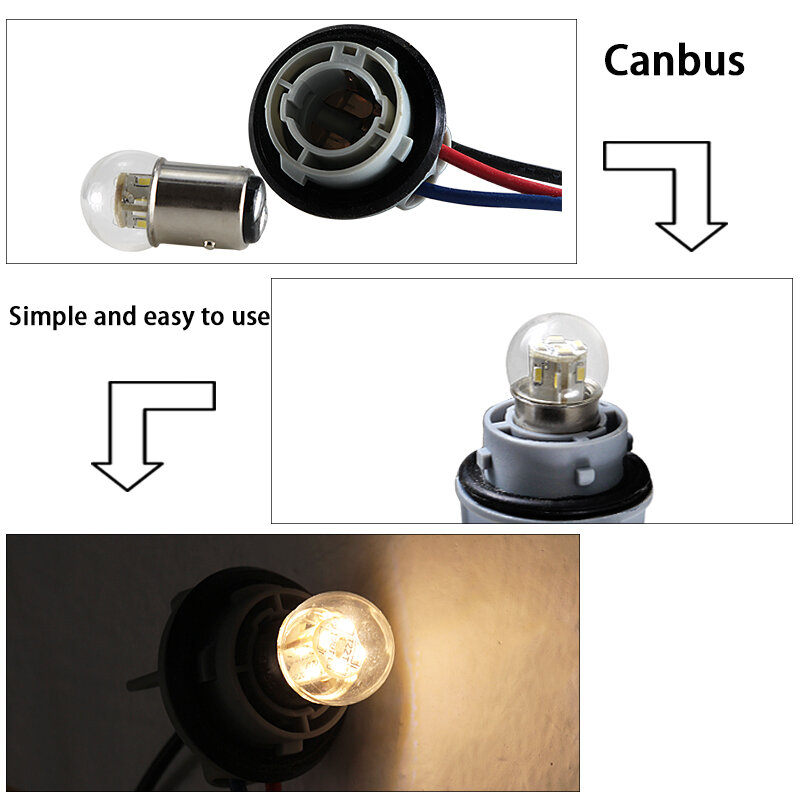 Светодиодсветильник лампа для указателей поворота 1157 BAY15D, 6 в, 12 В, 24 В, 36 В, 48 В, Тормозная лампа 1,5 Вт, без ошибок, автомобильный тормозной сигн...
