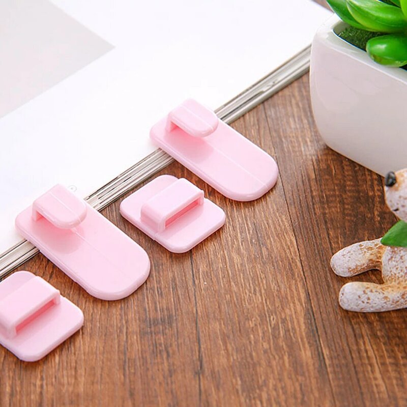 2 pairs creative 4Pcs self-adhesive plastic hook rack remote control sticky hook hanger TV air conditioner key wall storage