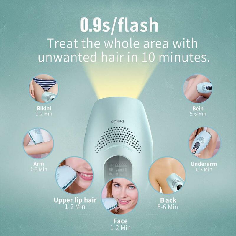 DEESS GP590 Permanent Hair Removal,Upgraded Unlimited Flashes,Fastest ICE COOL IPL Hair Removal Device Painless Epilator