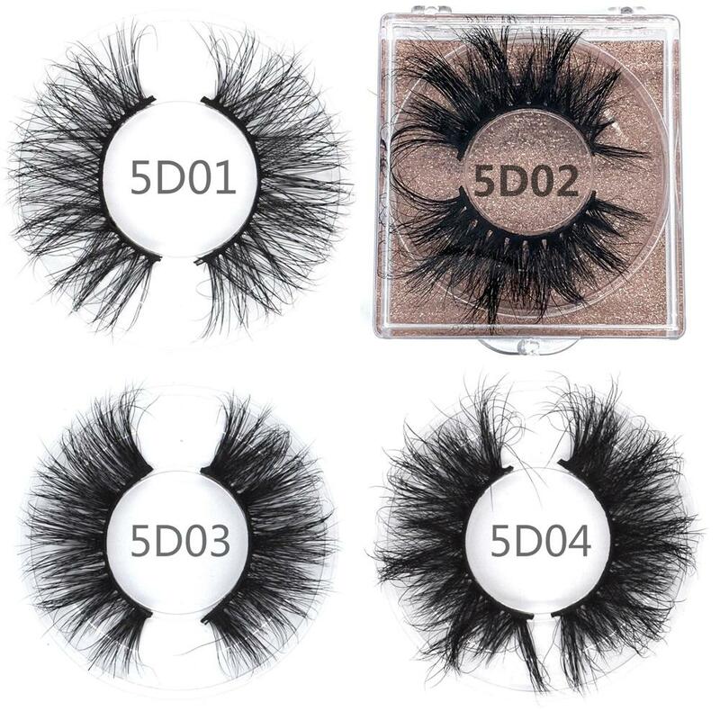 25mm 3D Mink Lashes Square box Packaging Handmade Makeup Dramatic Long Mink Lashes Thick Stirp Resuable 25mm Eyelashes 5D02